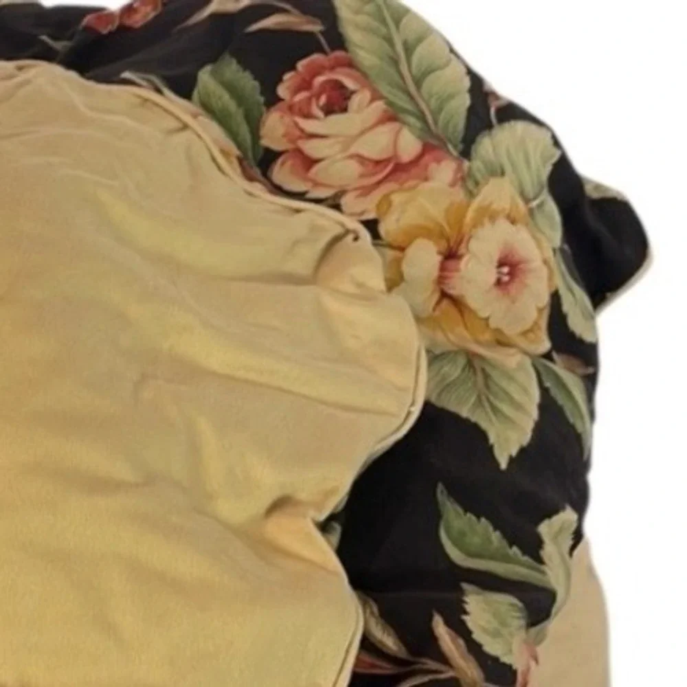 Ralph Lauren Vintage‎ Charleston Black Floral Comforter Queen Cotton Made USA